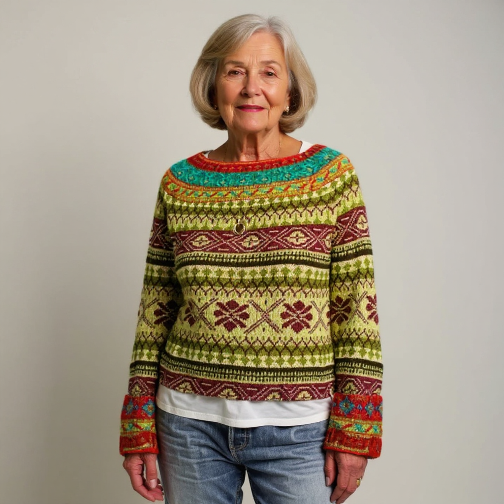 Penelope – Gemusterter Pullover, Ansicht 2