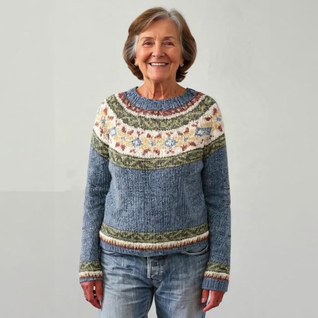 Lucy – Pullover mit Retro-Muster, Ansicht 2