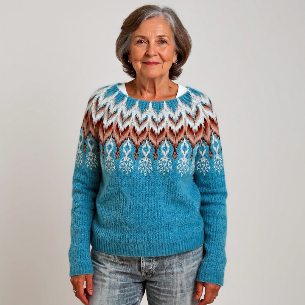 Evelyn – Pullover mit nordisch inspiriertem Muster, Ansicht 2
