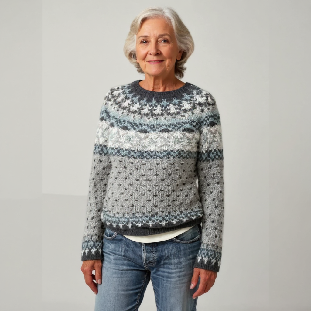 Amelia – Pullover mit Retro-Muster, Ansicht 2