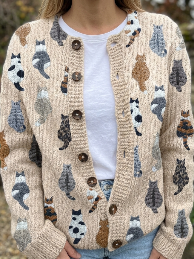 Charlotte | Damen Cardigan mit Knöpfe und langärmelig – Bild 1