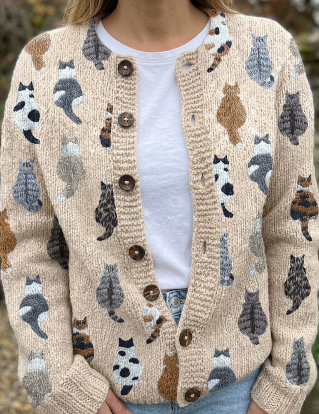 Charlotte | Damen Cardigan mit Knöpfe und langärmelig – Bild 1