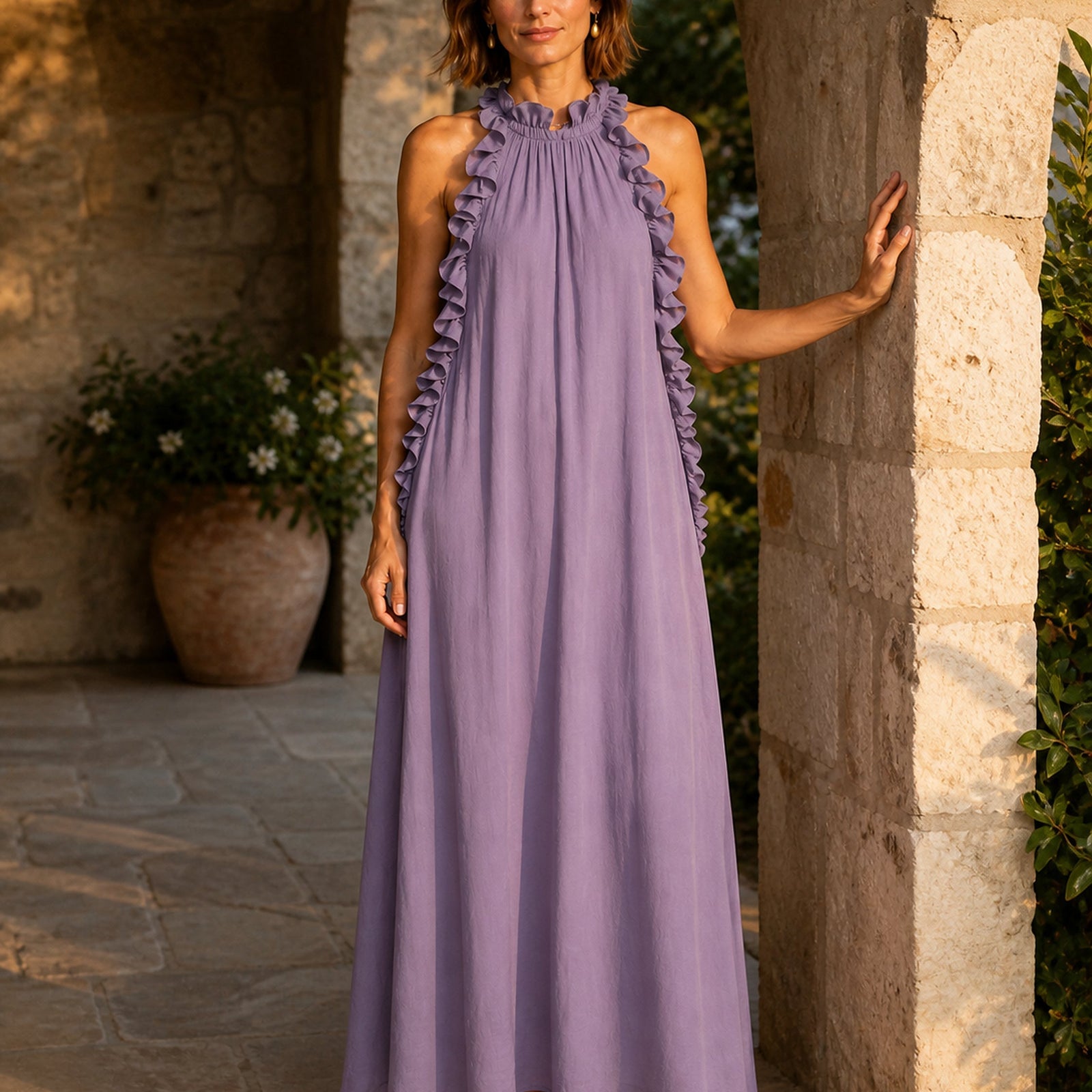 Gwyneth Mov – rochie maxi purtată în exterior