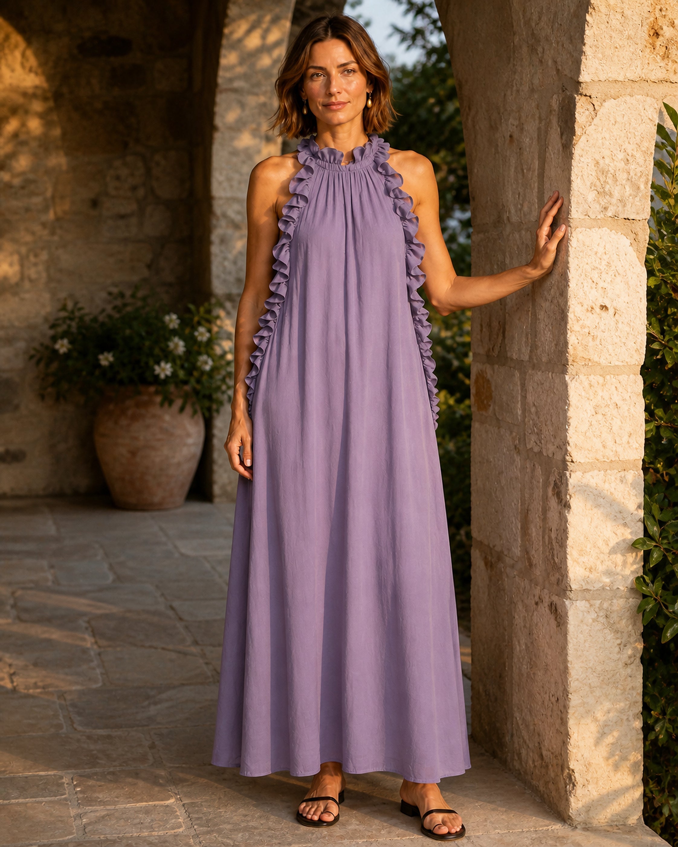 Gwyneth Mov – rochie maxi purtată în exterior