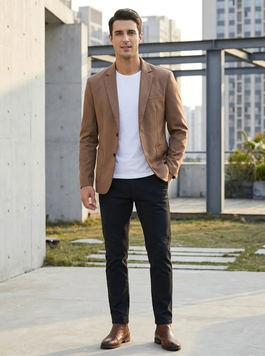 Kingston – Simple Two-Button Blazer Light brown