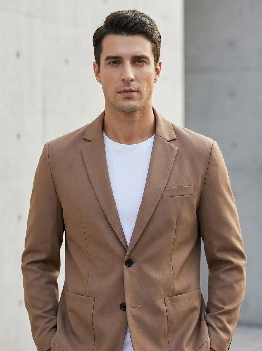 Kingston – Simple Two-Button Blazer Light brown
