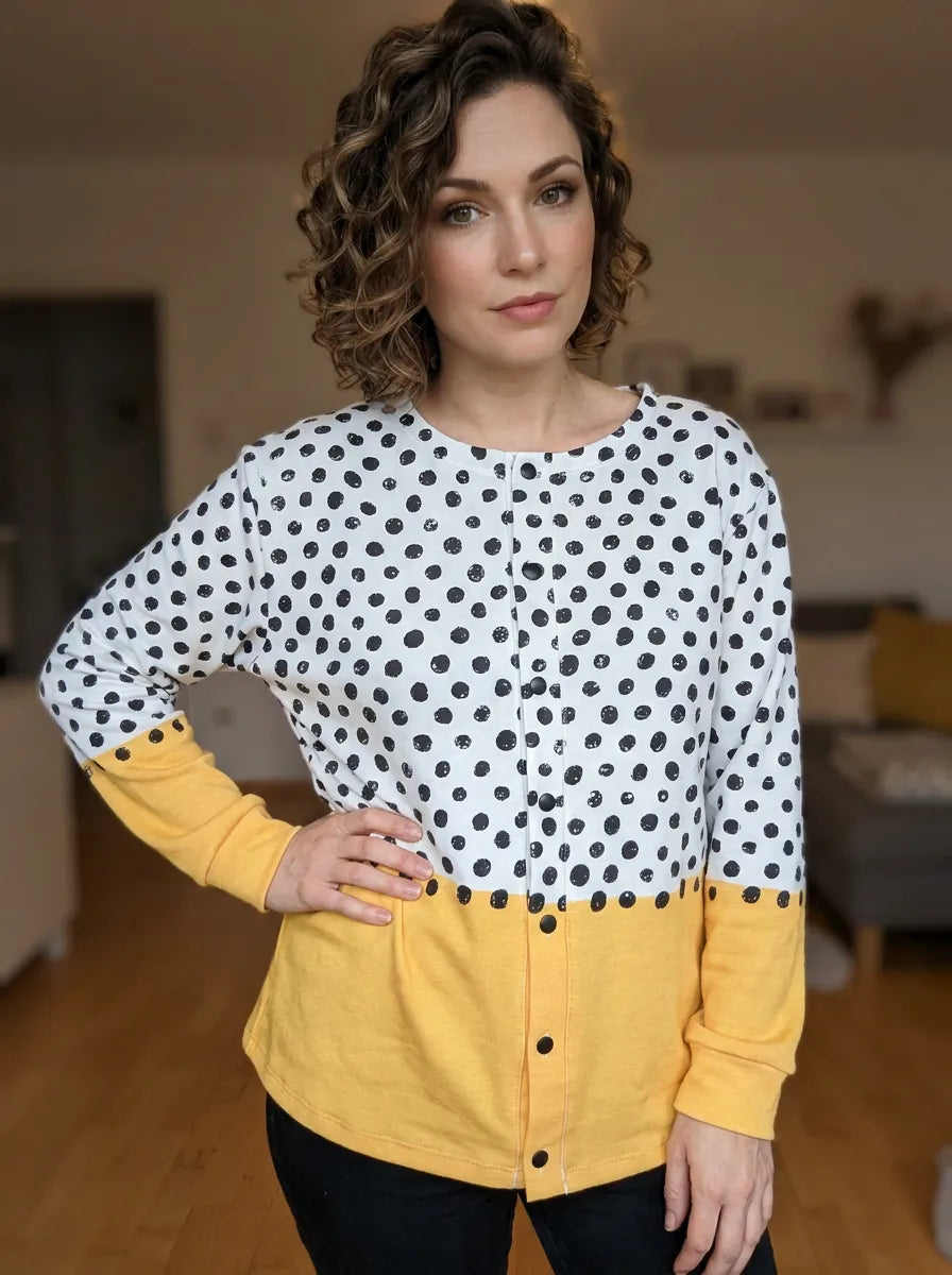 Cardigan mit gelbem Punktprint – Bild 1