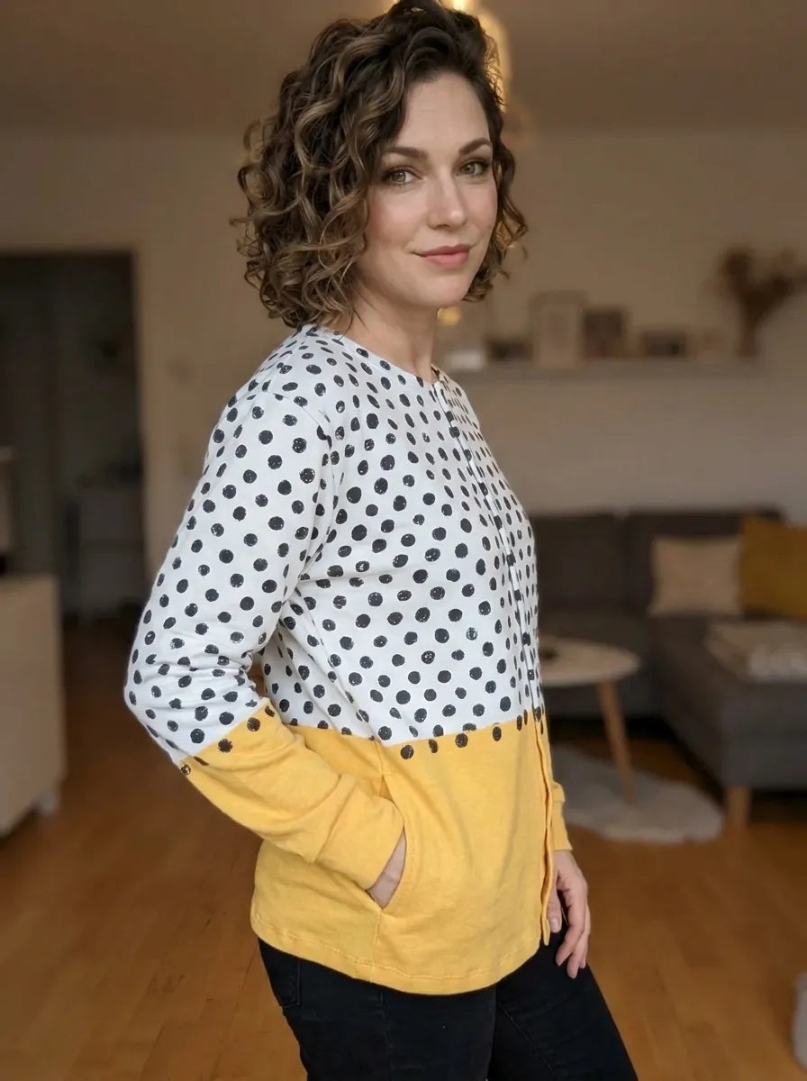 Cardigan mit gelbem Punktprint – Bild 2