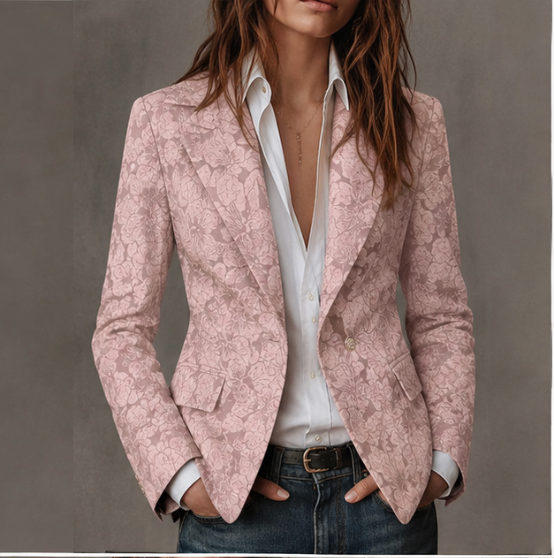 Loretta | Blazer Jacquard aus Cashmere Enganliegend – Bild 2