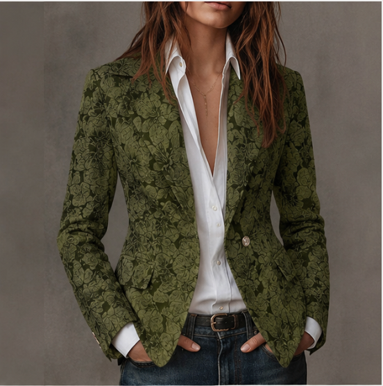 Loretta | Blazer Jacquard aus Cashmere Enganliegend – Bild 4