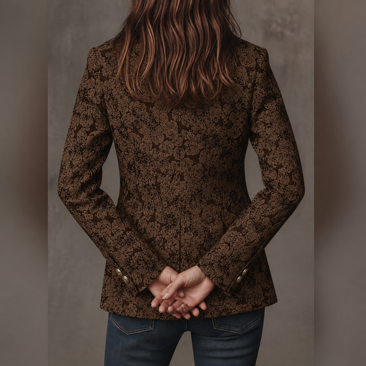 Loretta | Blazer Jacquard aus Cashmere Enganliegend – Bild 8