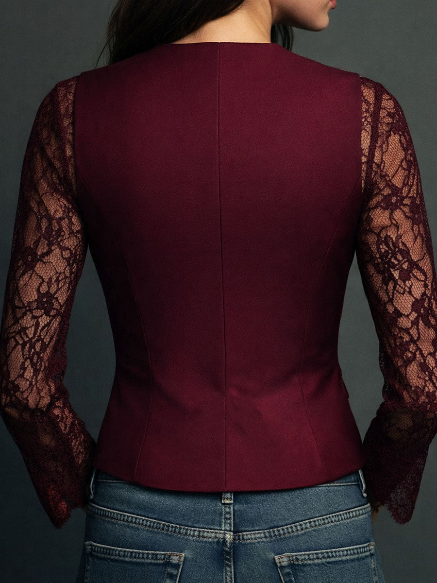 Vittoria | Blazer Schwarz mit Halbtransparenten Ärmeln – Bild 14