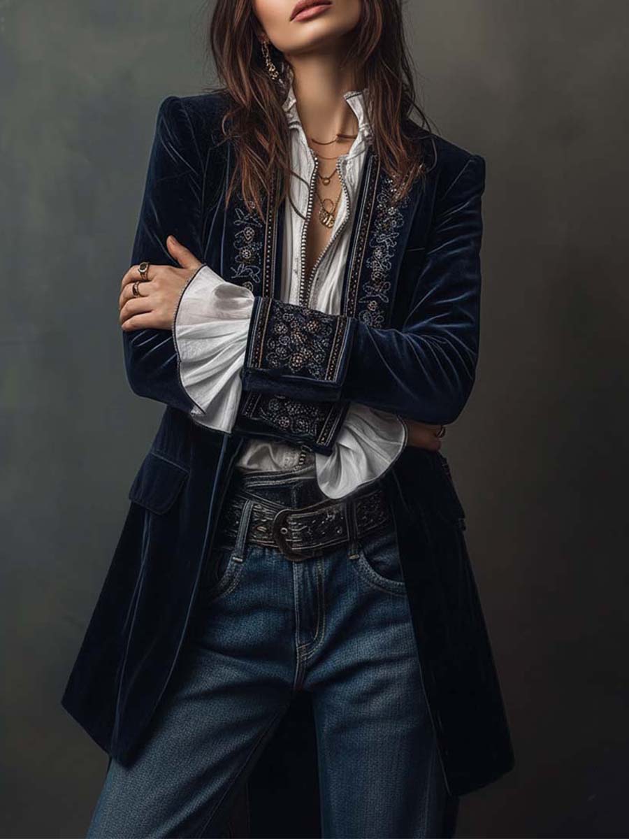 Chiara | Lange Bestickte Vintage-Jacke – Bild 5