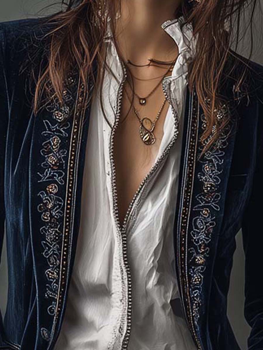 Chiara | Lange Bestickte Vintage-Jacke – Bild 8