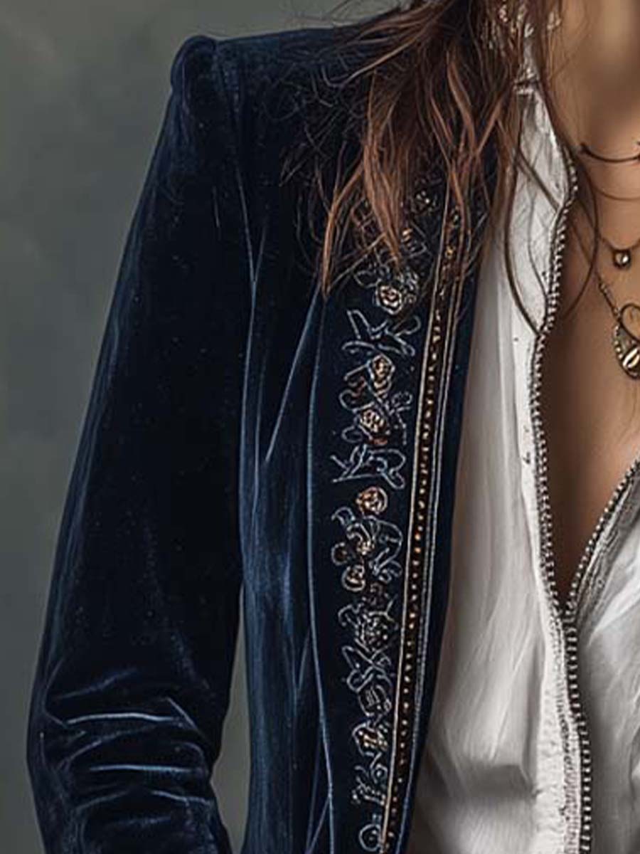 Chiara | Lange Bestickte Vintage-Jacke – Bild 9