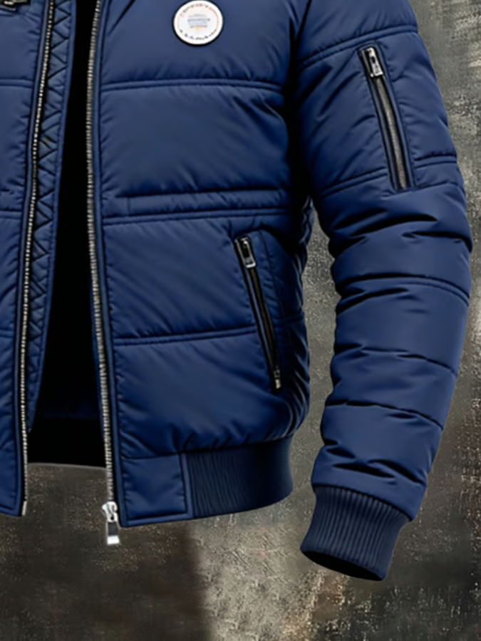 Men's vintage insulated outdoor jacket – warm and padded XL