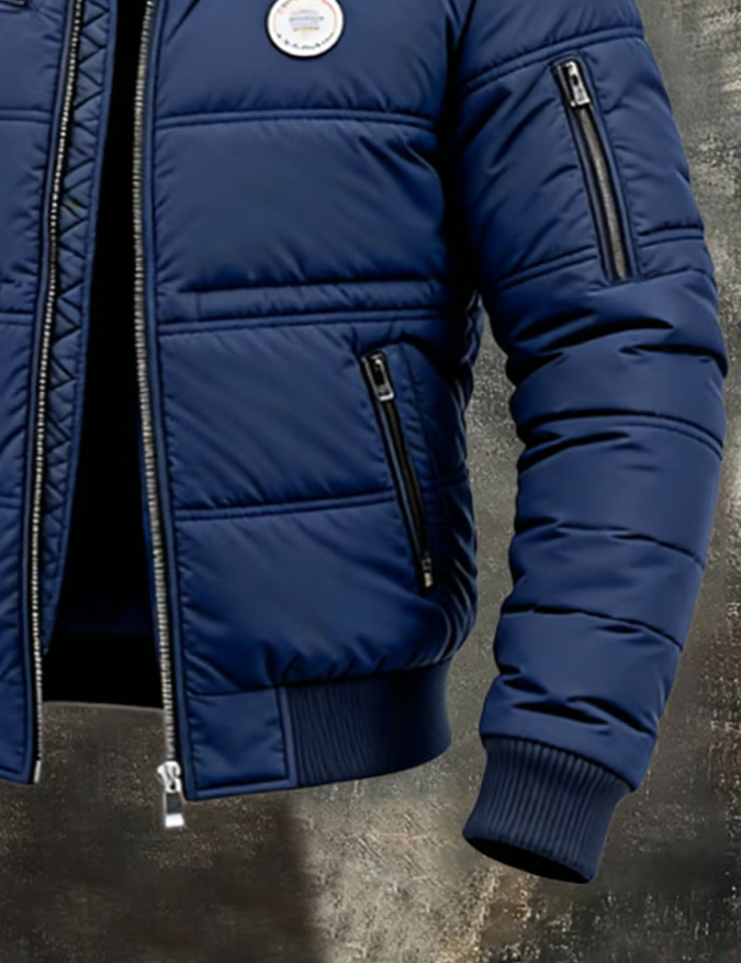 Men's vintage insulated outdoor jacket – warm and padded XL