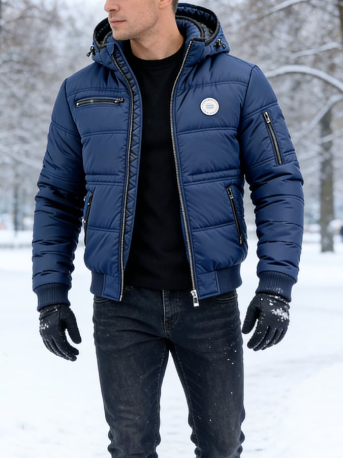 Men's vintage insulated outdoor jacket – warm and padded S