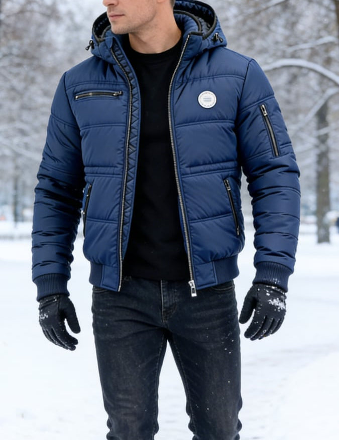 Men's vintage insulated outdoor jacket – warm and padded S