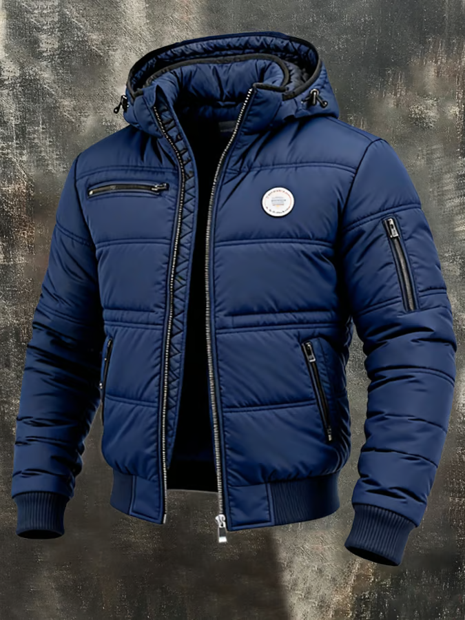 Men's vintage insulated outdoor jacket – warm and padded M