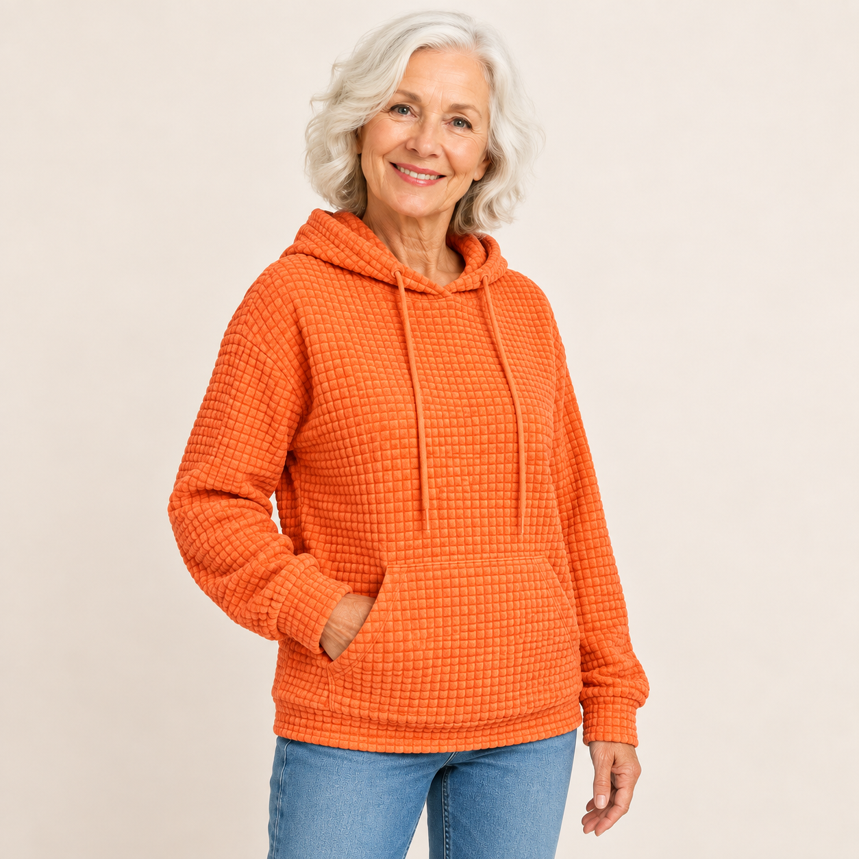 Ina – Strukturierter Hoodie – Orange