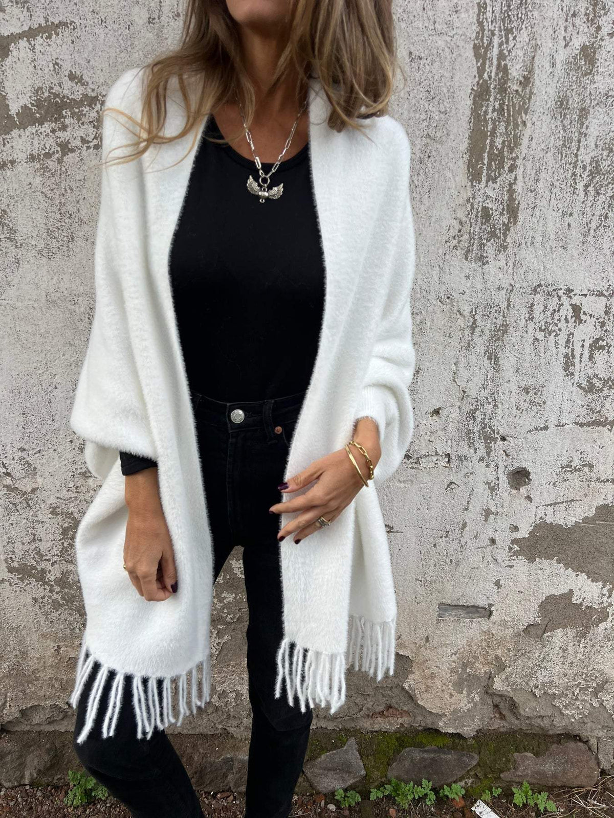 Hannah | Eleganter lang-Sleeved Wrap Pullover – Bild 4
