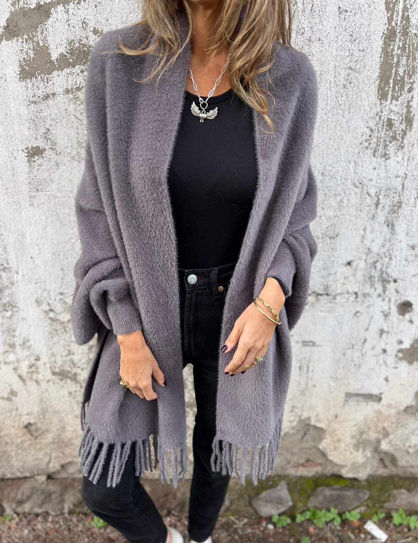 Hannah | Eleganter lang-Sleeved Wrap Pullover – Bild 1