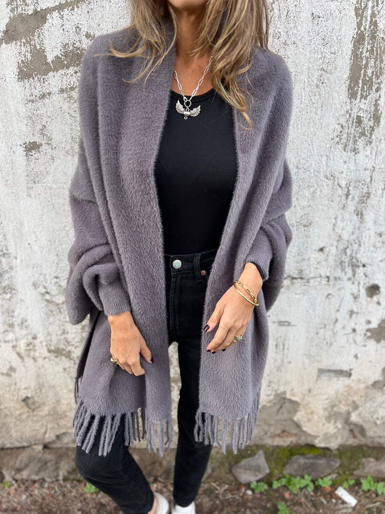Hannah | Eleganter lang-Sleeved Wrap Pullover – Bild 1