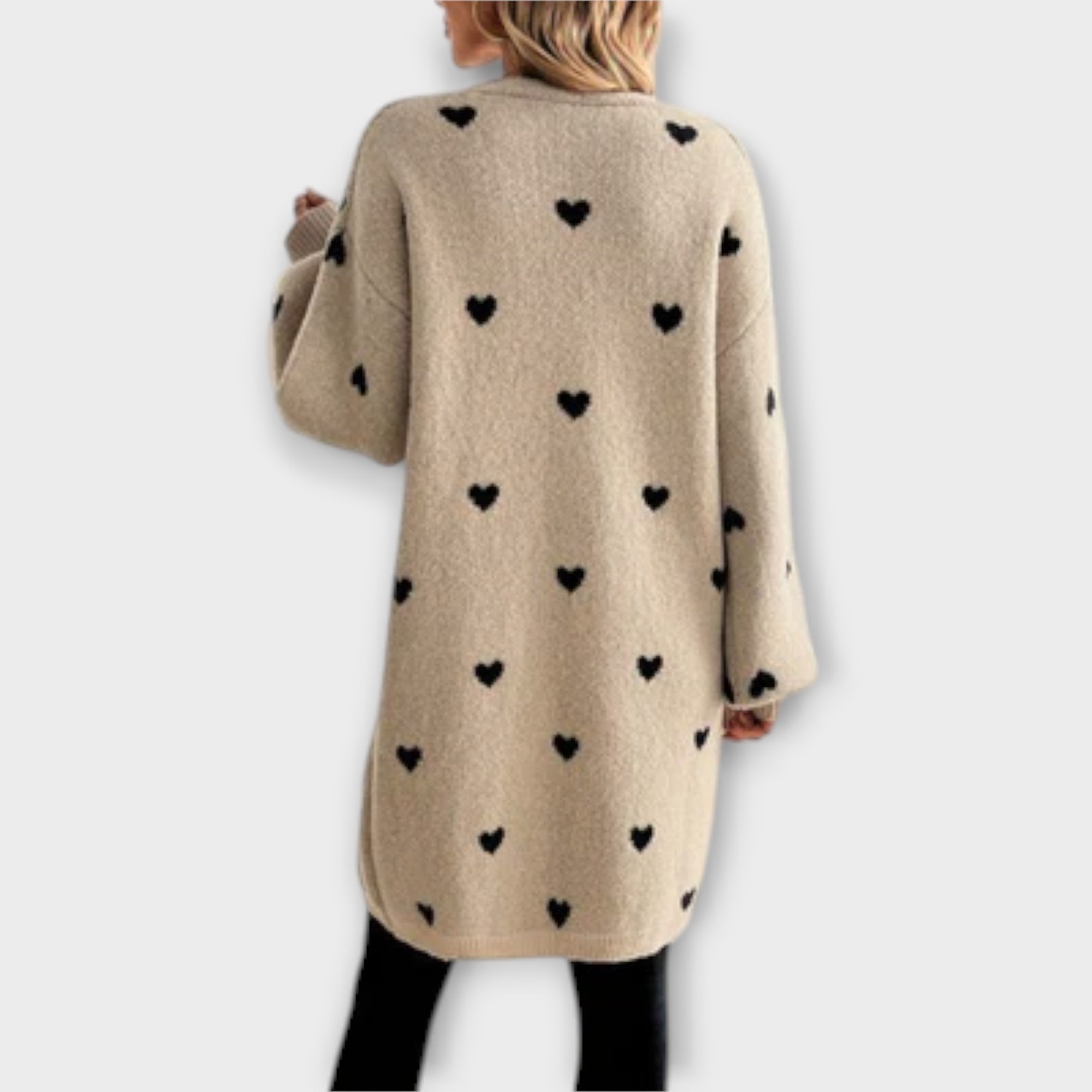 Julia - cardigan tricotat cu model de inimioare - imagine 3