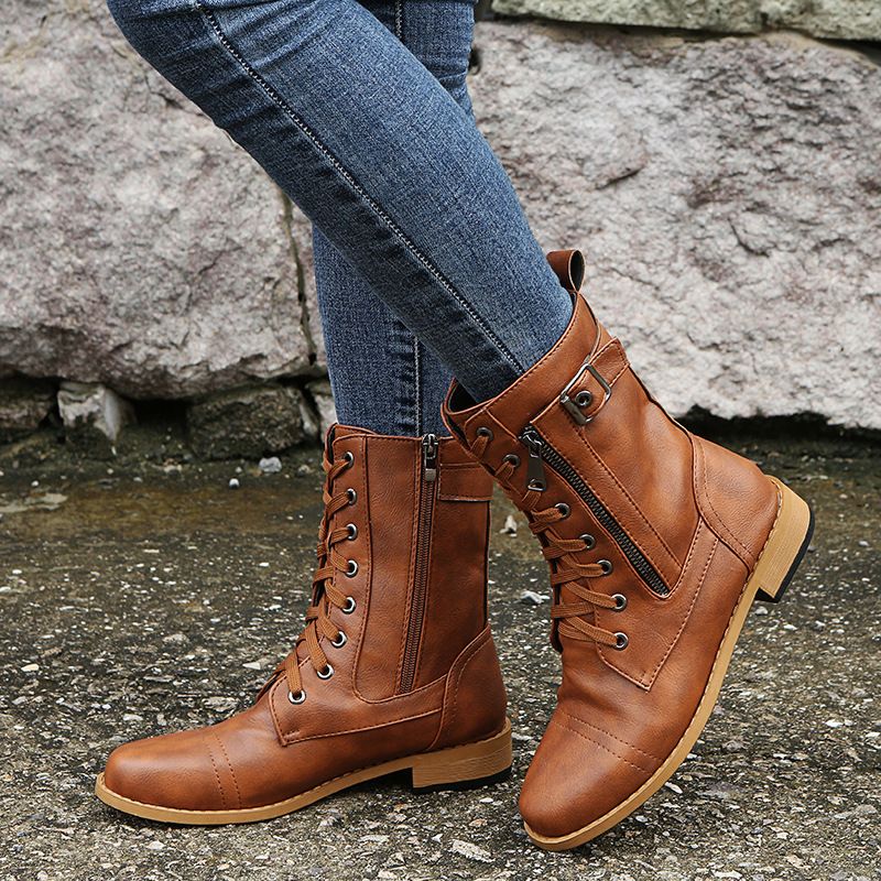 Nathalie | Schnürstiefeletten mit seitlichem Reißverschluss