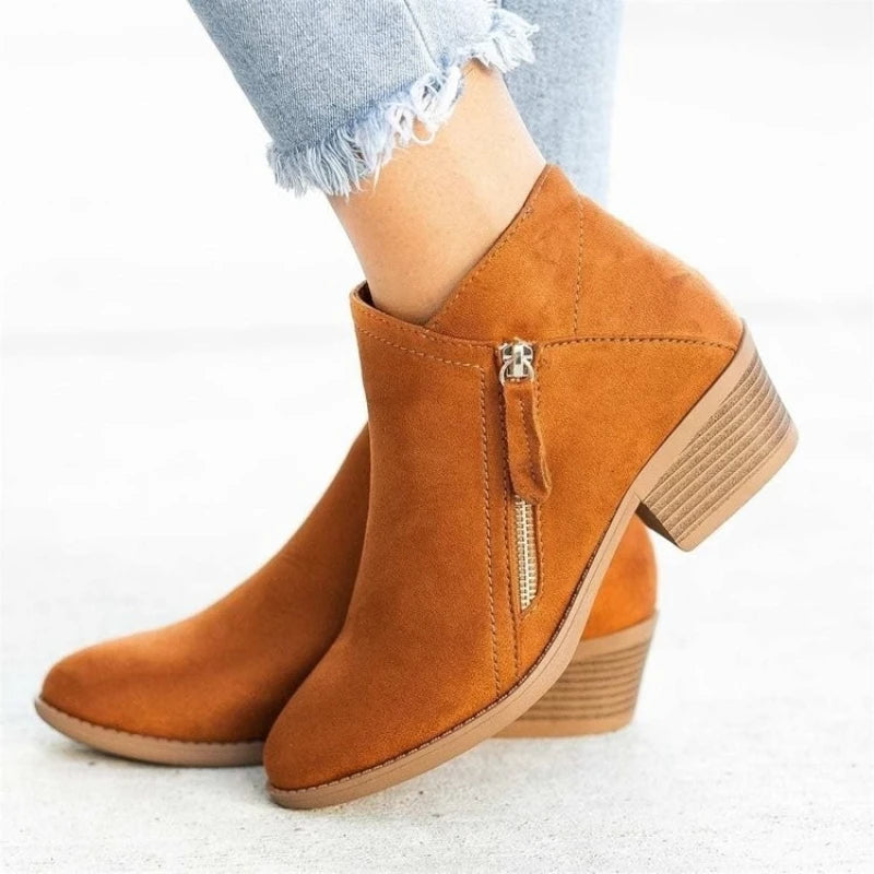 Capucine | Wasserdichte niedrige Stiefeletten aus Veloursimitat