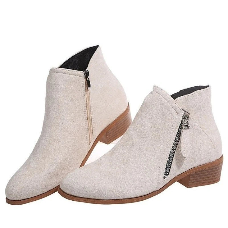 Capucine | Wasserdichte niedrige Stiefeletten aus Veloursimitat