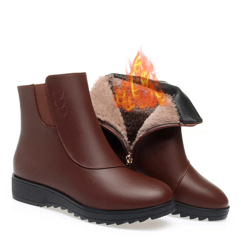 Mathilde | Gefütterte Stiefeletten mit seitlichem Reißverschluss