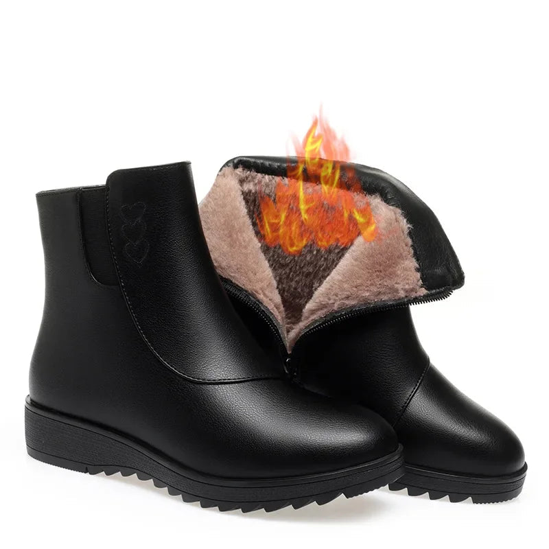 Mathilde | Gefütterte Stiefeletten mit seitlichem Reißverschluss