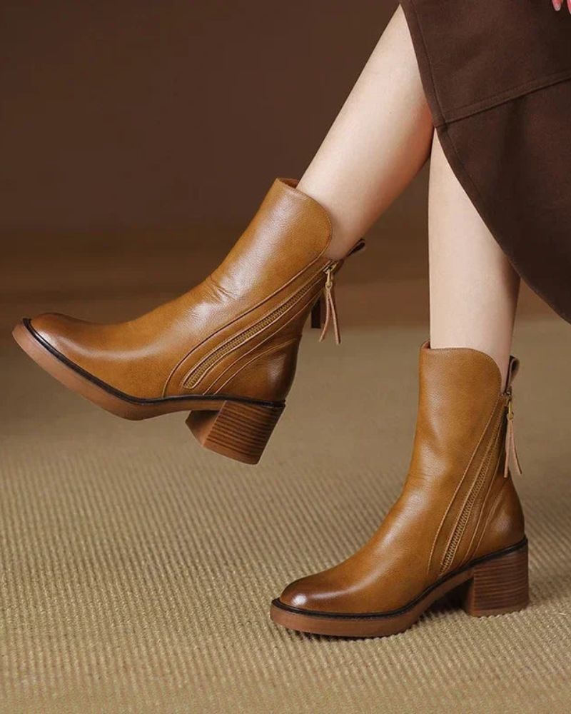 Paloma | Lederstiefel mit Blockabsatz