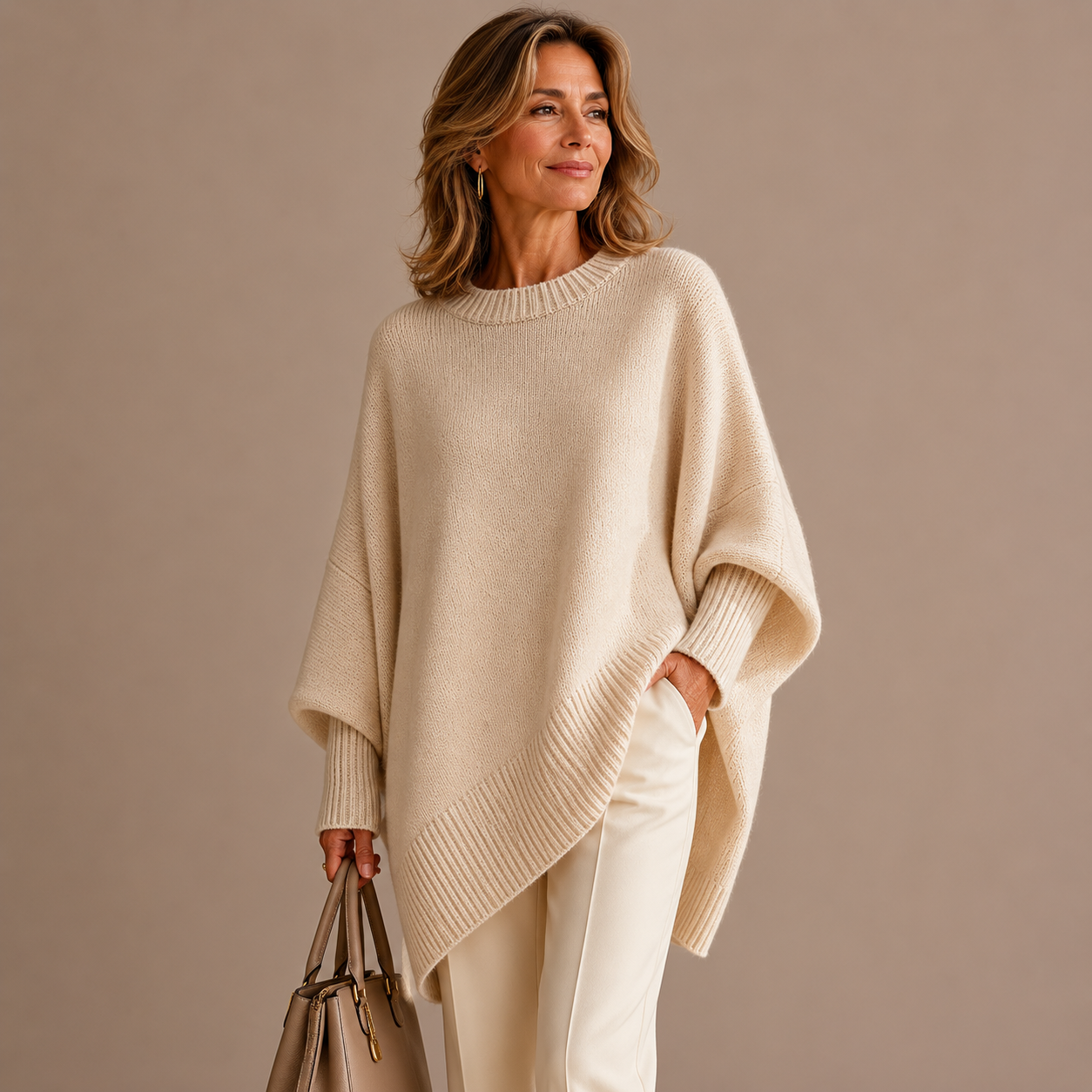Livia - pulover poncho oversize, vedere principală