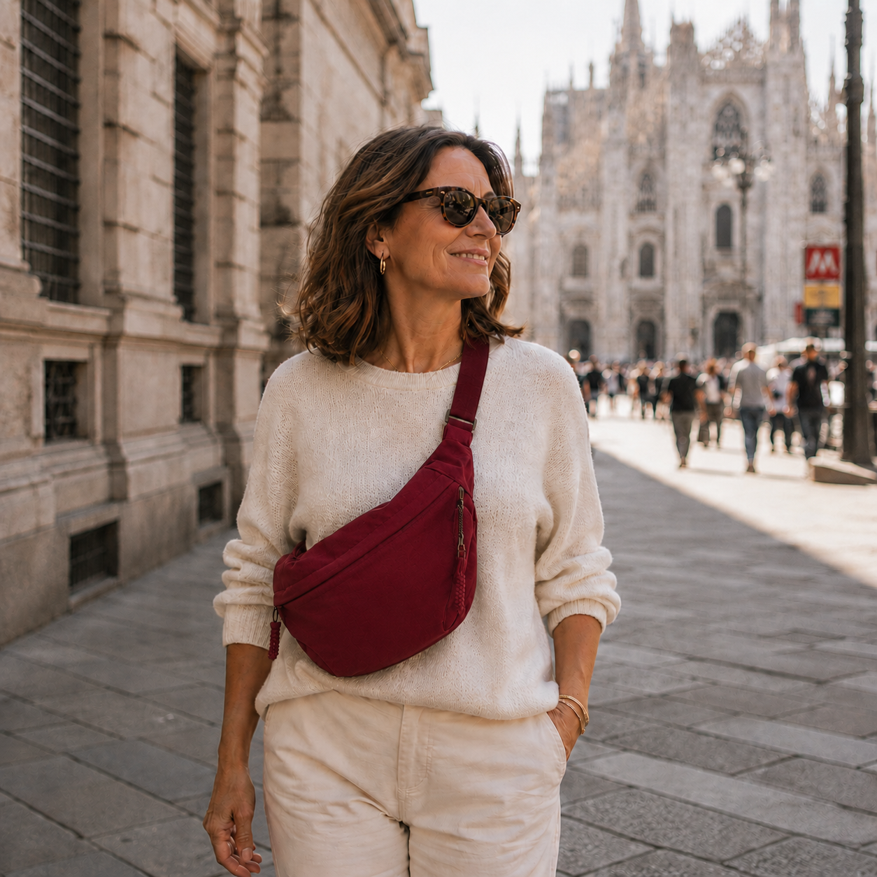 Audrey | Bordeauxrote Schultertasche | Produktbild 4