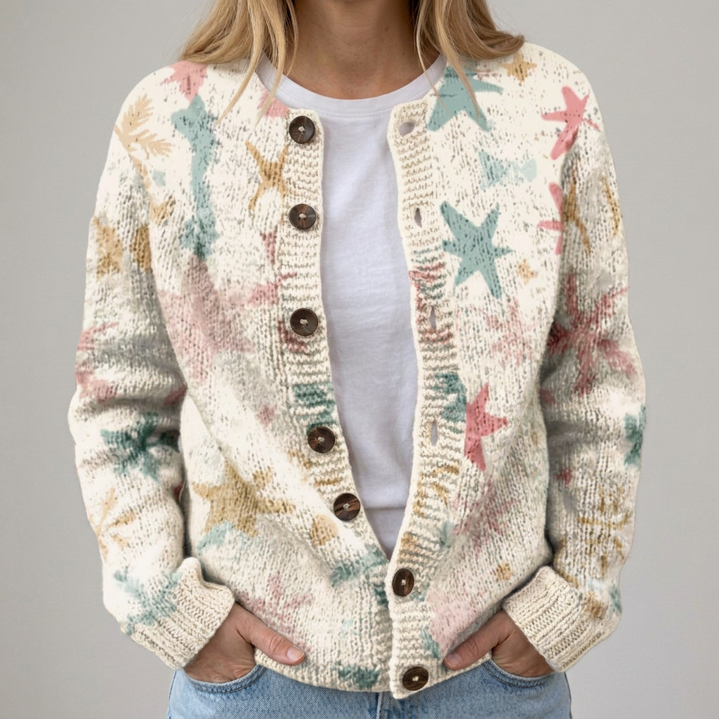 Ella – Strickjacke mit Herbstblumenmuster, Ansicht 1