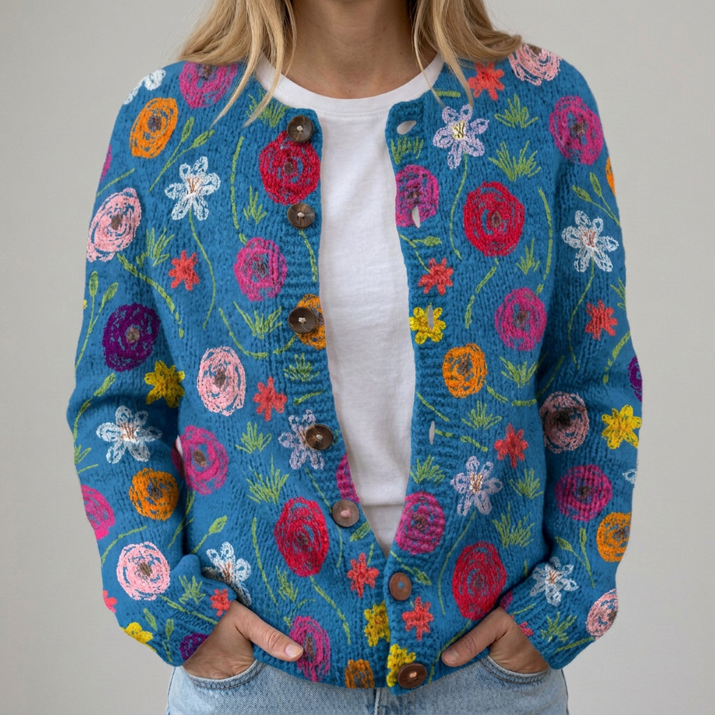 Cleo – Farbige Strickjacke für den Herbst, Ansicht 1