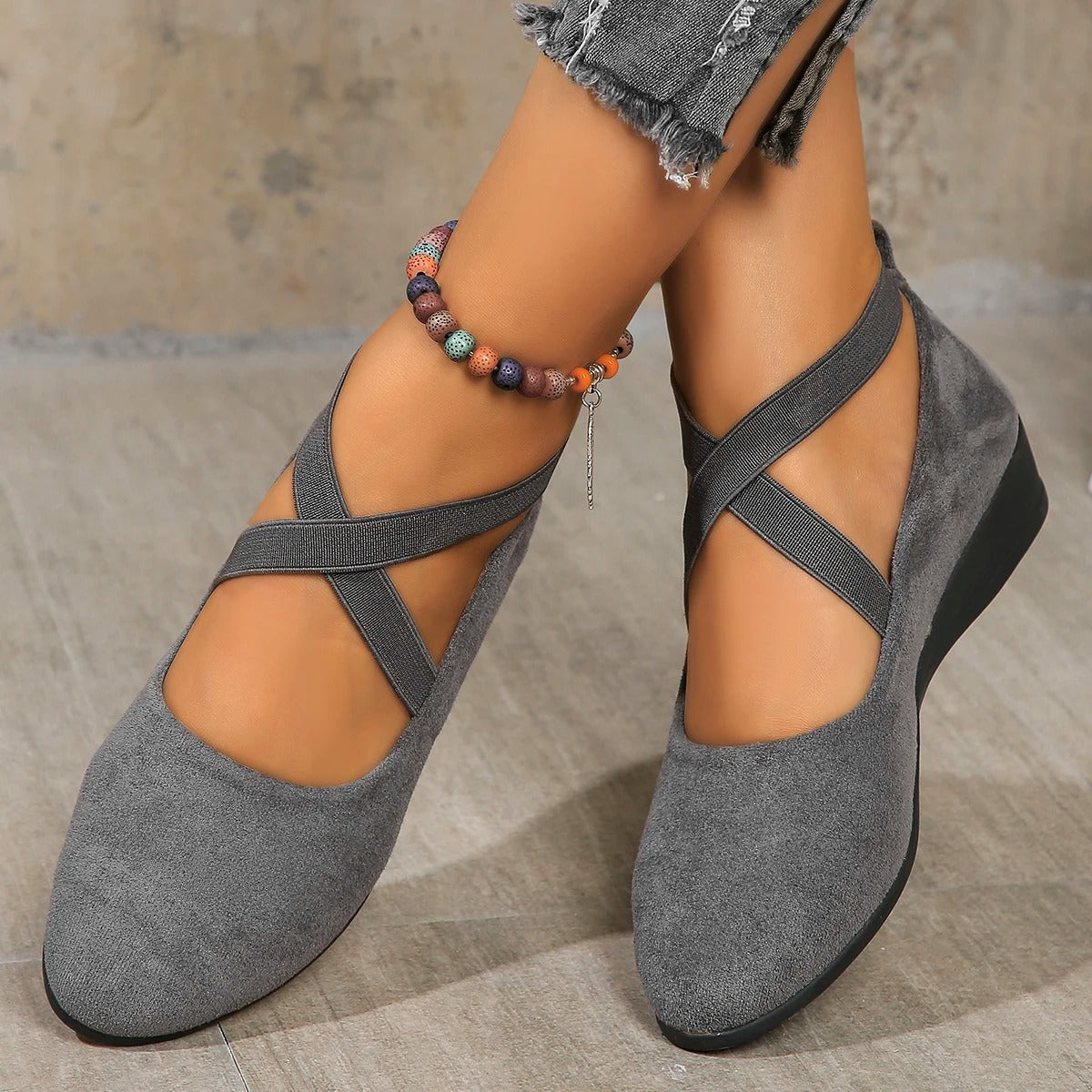 Teodora-Maria | Elegante Ballerinas mit Keilabsatz
