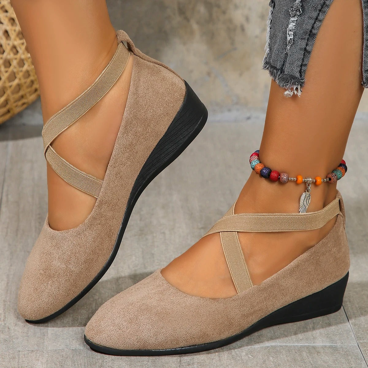Teodora-Maria | Elegante Ballerinas mit Keilabsatz