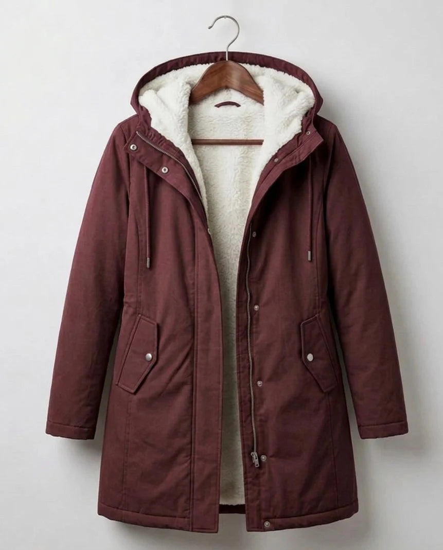 Margarita - parka lungă impermeabilă, burgund