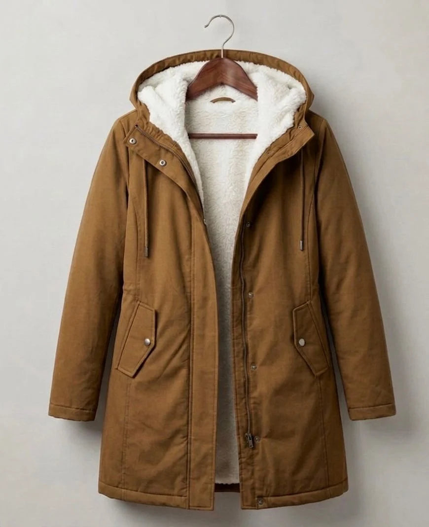 Margarita - parka lungă impermeabilă, maro