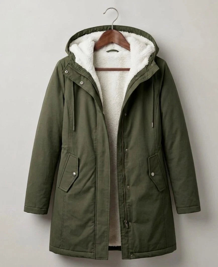 Margarita - parka lungă impermeabilă, verde militar