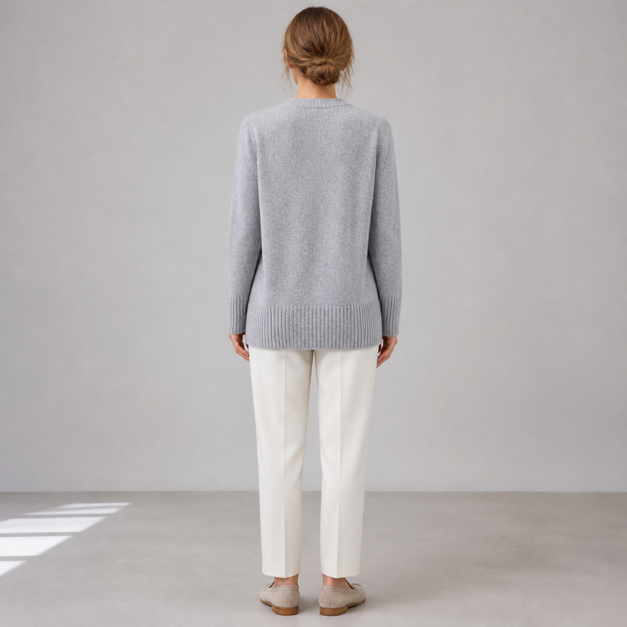 Michaela cardigan Gri - vedere din spate