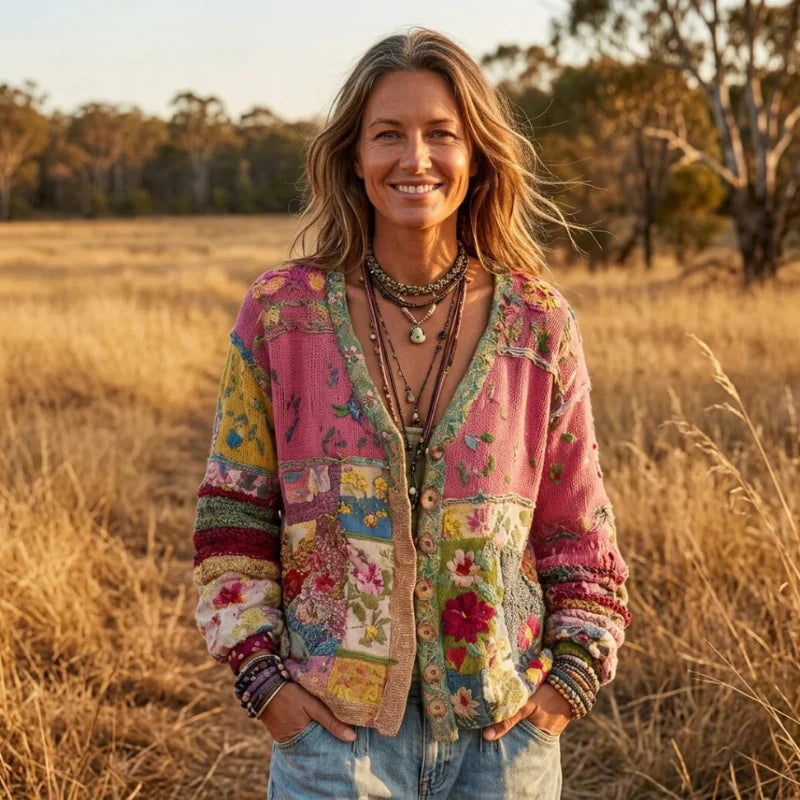 Milla - cardigan boho multicolor, vedere principală