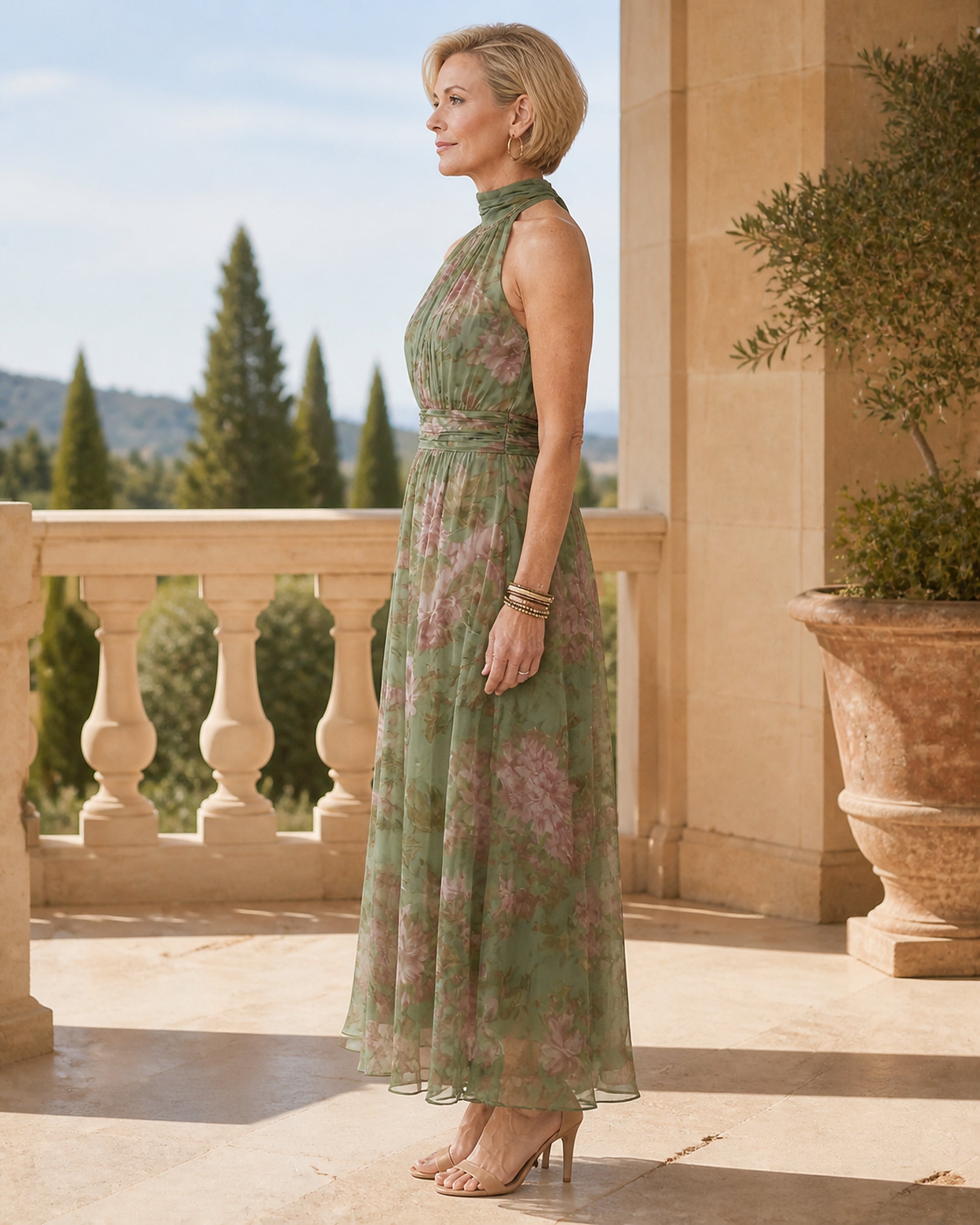 Mirelle rochie midi florală - vedere laterală