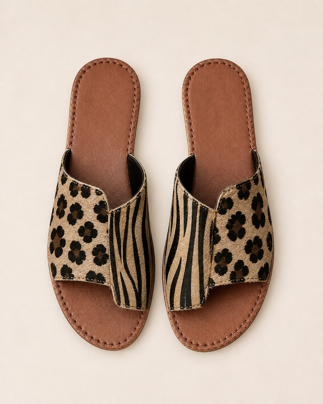 Monica sandale Imprimeu leopard - vedere de sus