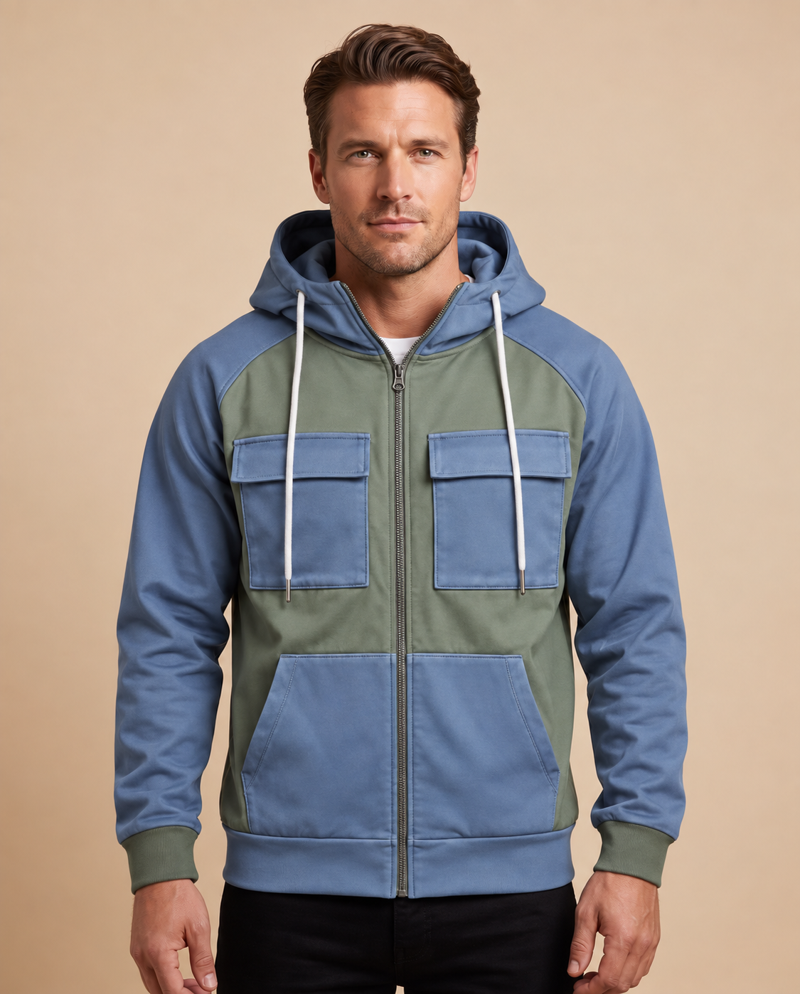 Neil Herren Kapuzenjacke Grün – Model