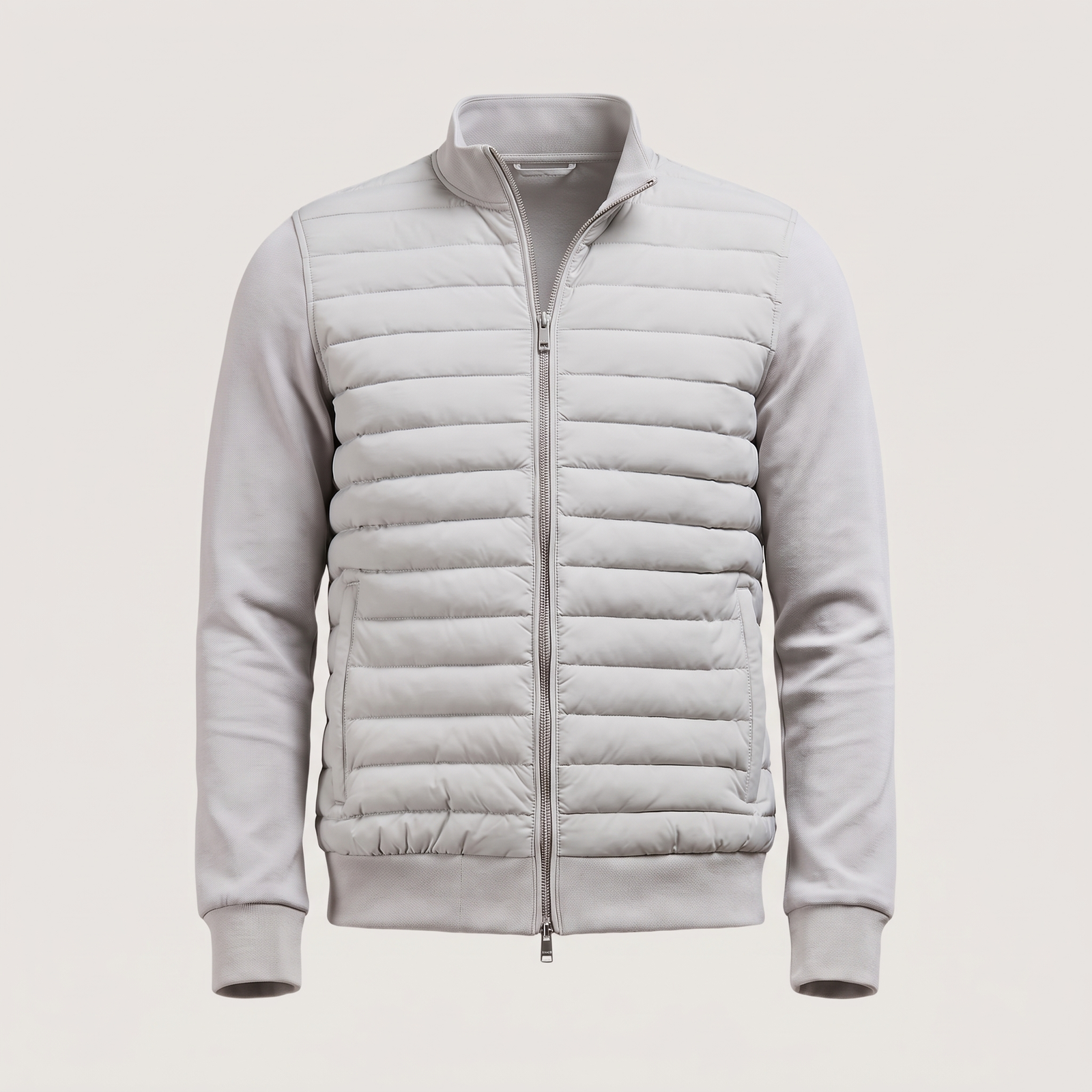 Noah Hybridjacke – Hellgrau, Vorderansicht